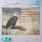 Decoupage American Flag & Bald Eagle USA Seidenpapier (Basteln)