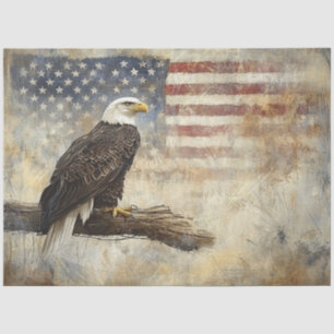 Decoupage American Flag & Bald Eagle USA Seidenpapier
