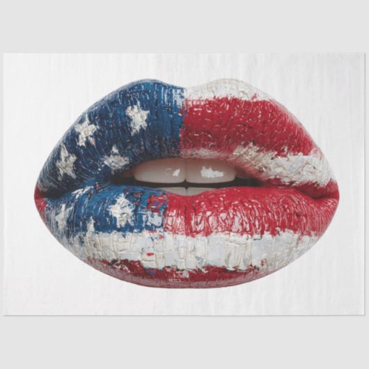 Decoupage American Flag Lippen Seidenpapier (Vorderseite)