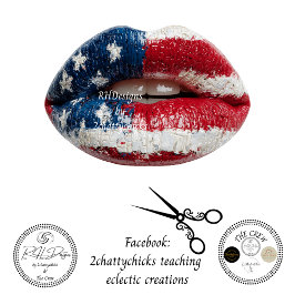 Decoupage American Flag Lippen Seidenpapier