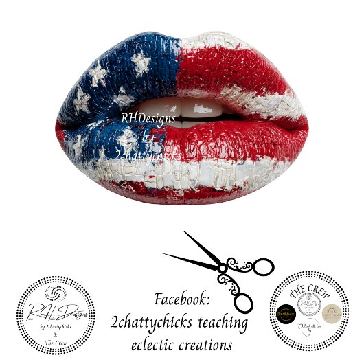 Decoupage American Flag Lippen Seidenpapier