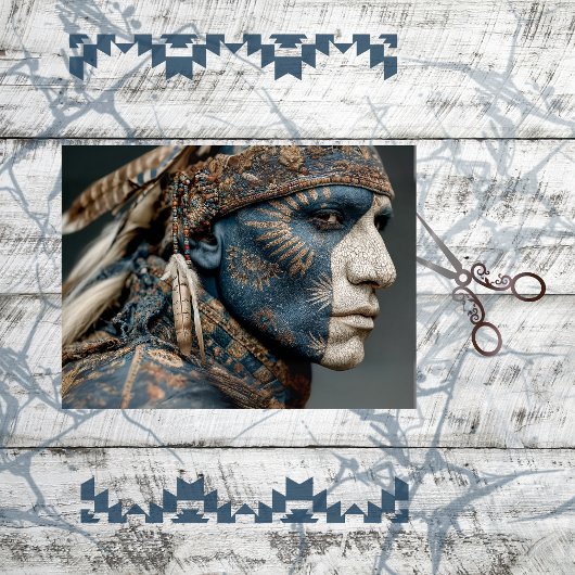 Decoupage American Indian Warrior Chief Seidenpapier