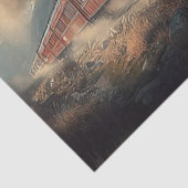 Decoupage American Locomotive With Flag & Eagle Seidenpapier (Ausschnitt)