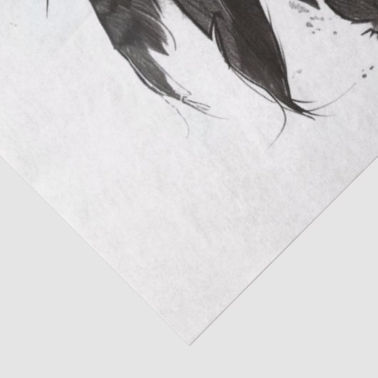 Decoupage Amerikanische Ureinwohner Lady Schwarz-w Seidenpapier (Ausschnitt)