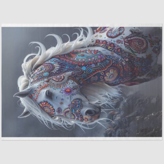 Decoupage Amerikanische Ureinwohner Painted Horse  Seidenpapier (Vorderseite)