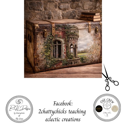 Decoupage Ancient Irish Castle Overgrown Ivy Seidenpapier