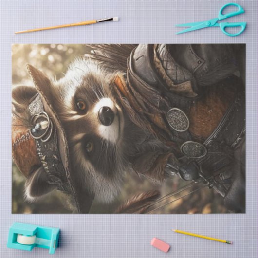 Decoupage Anthropomorphe Raccoon Robyn Hood Seidenpapier (Basteln)