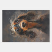 Decoupage Apokalypse Dackel Highland Cow Geschenkpapier Set (Vorderseite 2)