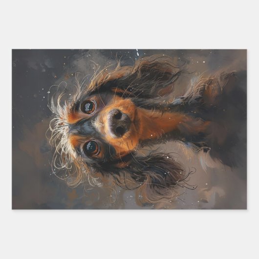 Decoupage Apokalypse Dackel Highland Cow Geschenkpapier Set (Vorderseite 2)