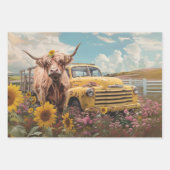 Decoupage Apokalypse Dackel Highland Cow Geschenkpapier Set (Vorderseite)