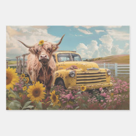 Decoupage Apokalypse Dackel Highland Cow Geschenkpapier Set