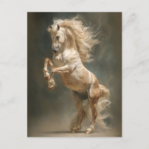 Decoupage Aufbäumender Palomino-Hengst Postkarte