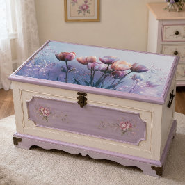 Decoupage aus rosafarbenem Lavendel-Tulpen-Garten Seidenpapier