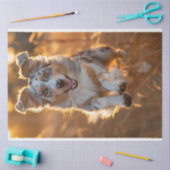 Decoupage Australian Shepherd Running Seidenpapier (Basteln)