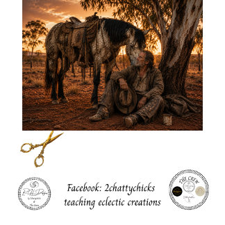 Découpage Australischer Reiter und sein ruhendes P Seidenpapier