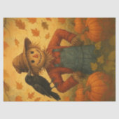 Decoupage Autumn Scarecrow Floppy Hat Pumpkins Seidenpapier (Vorderseite)