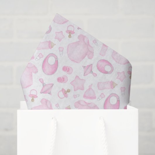 Decoupage Baby Girl Dusche Rosa Seidenpapier (Geschenktüte)