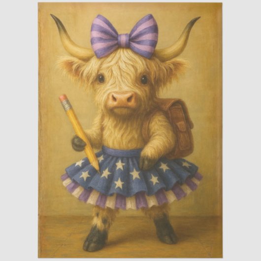 Decoupage Back School Highland Backpack Seidenpapier (Vorderseite)