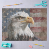 Decoupage Bald Eagle Weathered American Flag Seidenpapier (Basteln)