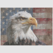 Decoupage Bald Eagle Weathered American Flag Seidenpapier (Vorderseite)