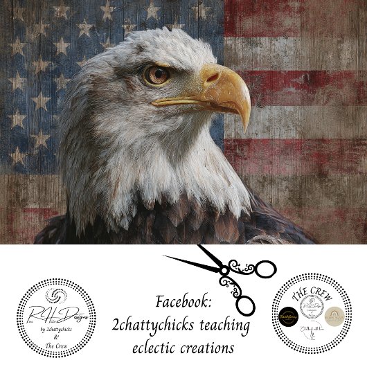 Decoupage Bald Eagle Weathered American Flag Seidenpapier