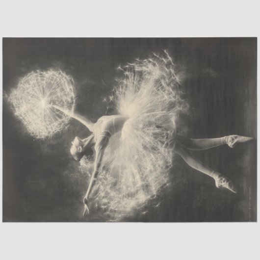 Decoupage Ballet Dancer Lumineszenz Lüster Seidenpapier (Vorderseite)