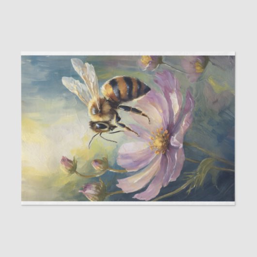 Decoupage Bee on Cosmos Seidenpapier (Vorderseite)