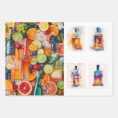 Decoupage Beverage Background Liquor Flaschen Geschenkpapier Set (Vorderseite 3)