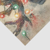 Decoupage Black Lab Christmas Lights Antlers Seidenpapier (Ausschnitt)