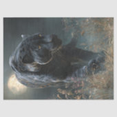 Decoupage Black Rosetta Jaguar Moonlit Night Seidenpapier (Vorderseite)