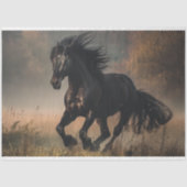 Decoupage Black Stallion Running Field Seidenpapier (Vorderseite)