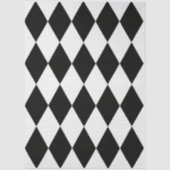 Decoupage Black White Harlequin Diamond Pattern Seidenpapier (Vorderseite)