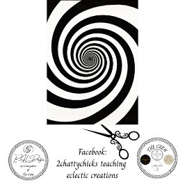 Decoupage Black White Spiral Design  Seidenpapier