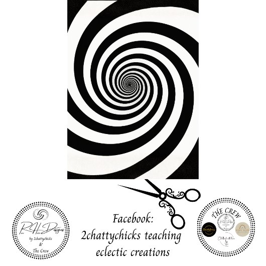 Decoupage Black White Spiral Design  Seidenpapier