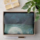 Decoupage Blue Mermaid auf Sea Dragon Bubbles Seidenpapier (Geschenk)