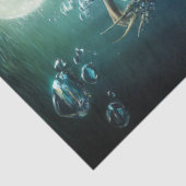 Decoupage Blue Mermaid auf Sea Dragon Bubbles Seidenpapier (Ausschnitt)