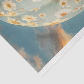 Decoupage Blue White Daisy Fabric Hot Air Ballon Seidenpapier (Ausschnitt)