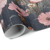 Decoupage Blush Pink Wildblumen Landschaft Geschenkpapier (Rolleneckpunkt)