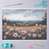 Decoupage Blush Pink Wildblumen Landschaft Seidenpapier (Basteln)