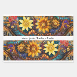 Decoupage Boho Blumen-Schubladenfronten 29x8" Geschenkpapier Set