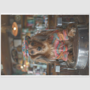 Decoupage Boho Dackel Barber Shop Seidenpapier