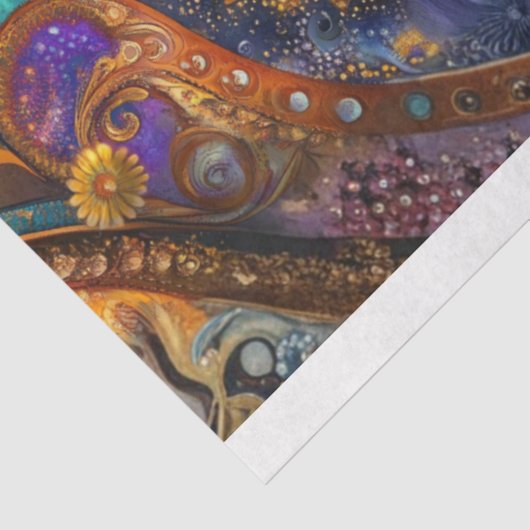 Decoupage Boho Floral Drawer Fronts 29x8" Seidenpapier (Ausschnitt)