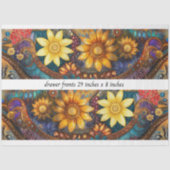 Decoupage Boho Floral Drawer Fronts 29x8"  Seidenpapier (Vorderseite)