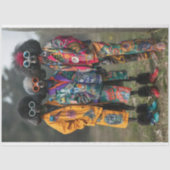 Decoupage Boho Hippie Standard Poodles Seidenpapier (Vorderseite)