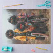 Decoupage Boho Hippie Styled Standard Poodle Seidenpapier (Basteln)