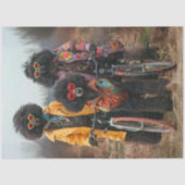 Decoupage Boho Hippie Styled Standard Poodle Seidenpapier (Vorderseite)