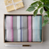 Decoupage Bold Strip Hintergrund Blau Rosa Schwarz Seidenpapier (Geschenk)