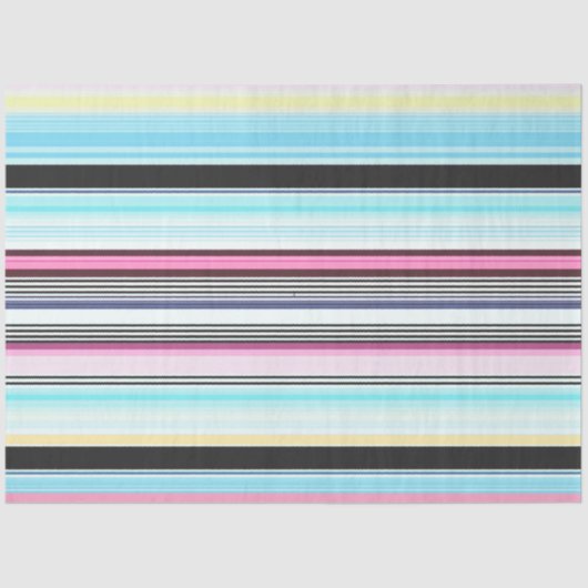 Decoupage Bold Strip Hintergrund Blau Rosa Schwarz Seidenpapier (Vorderseite)