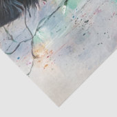 Decoupage Border Collie farbige Weihnachtsbeleucht Seidenpapier (Ausschnitt)