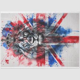Decoupage British Lion Head Flag Seidenpapier